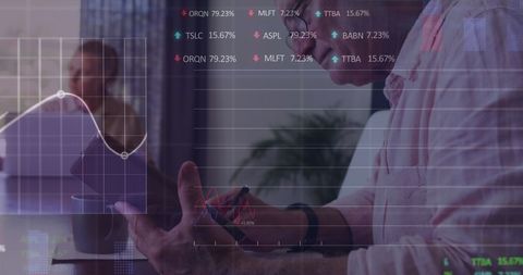 Businessman Using Tablet Analyzing Stock Market Trends