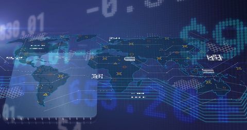 Global Financial Data Analysis and Virtual Networking Overlay - Download Free Stock Images Pikwizard.com