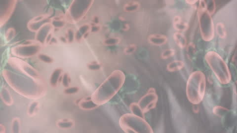 Animated Virus Cells in Liquid Simulation Concept