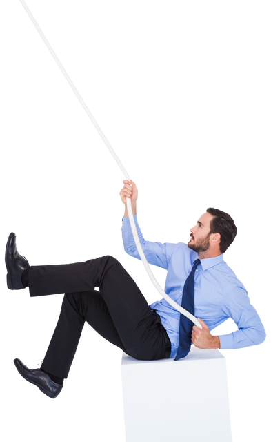 Transparent Businessman in Formal Suit Pulling a Rope with Effort - Download Free Stock Videos Pikwizard.com