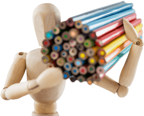 Transparent Wooden Mannequin Holding Colorful Pencils - Download Free Stock Videos Pikwizard.com