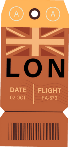 london luggage tag with flag and flight details, transparent background - Download Free Stock Videos Pikwizard.com