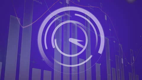 Data Processing Animation with Moving Clock Overlays