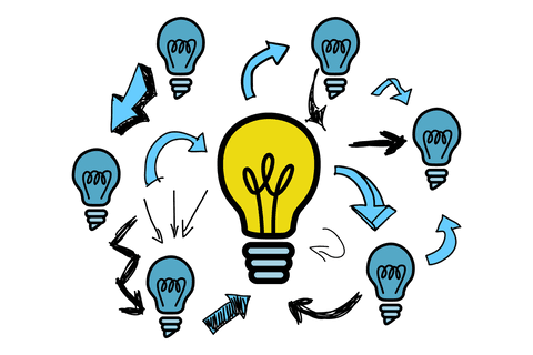 Transparent Background Bulbs with Arrows for Creativity Concepts - Download Free Stock Videos Pikwizard.com