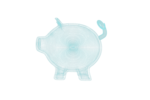 transparent blue 3d wireframe pig concept art for innovative designs - Download Free Stock Videos Pikwizard.com