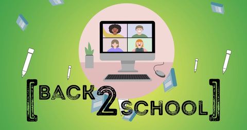 Virtual back to school concept with digital influence