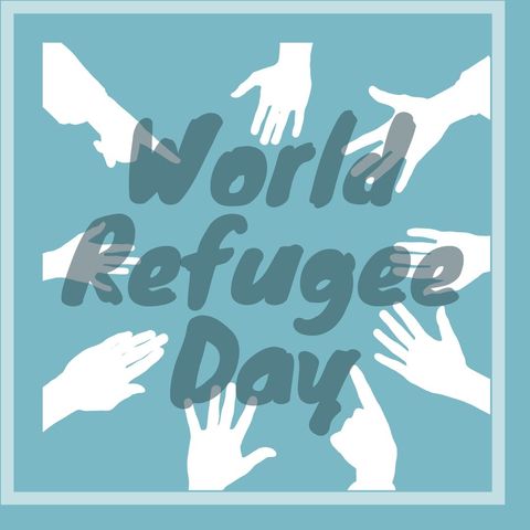 world refugee day digital illustration with hands reaching - Download Free Stock Templates Pikwizard.com