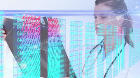 Digital Health Technology Futuristic Concept with Female Doctor