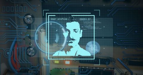 Futuristic Digital Profile Interface Design with Technological Elements - Download Free Stock Images Pikwizard.com