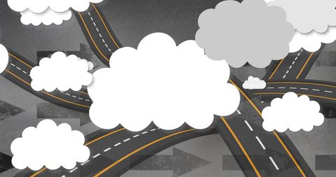 Abstract Traffic and Cloud Connectivity Illustration - Download Free Stock Images Pikwizard.com