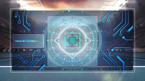 Futuristic Digital Interface with Abstract Shapes