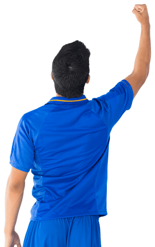 caucasian male footballer raising arm transparent background - Download Free Stock Videos Pikwizard.com