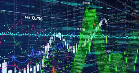 Futuristic Financial Data Visualization with Large Letter A