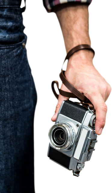 Transparent Hipster Holding Vintage Camera with Per phrase lost Jeans - Download Free Stock Videos Pikwizard.com