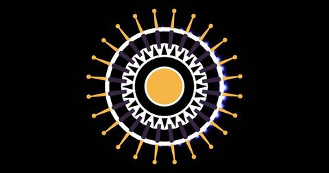 Abstract Geometric Mandala with Vibrant Accents on Black - Download Free Stock Images Pikwizard.com