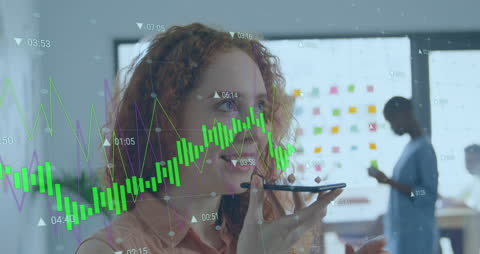 Animated Financial Data Overlay on Business Interaction