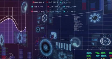 Futuristic Analytics Dashboard Displaying Dynamic Data Threads - Download Free Stock Images Pikwizard.com