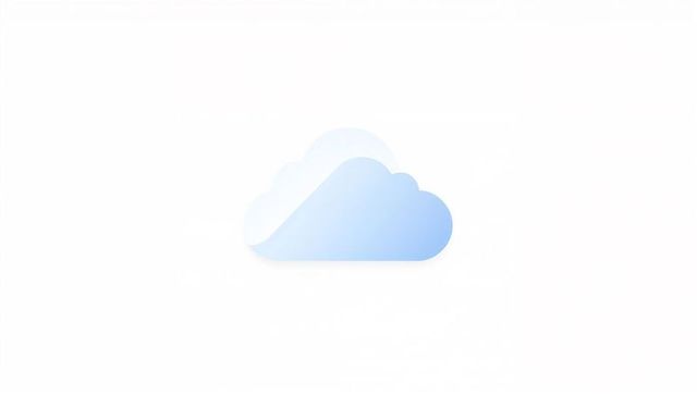 Floating stylized cloud icon with soft blue gradient and drop shadow for minimal UI design