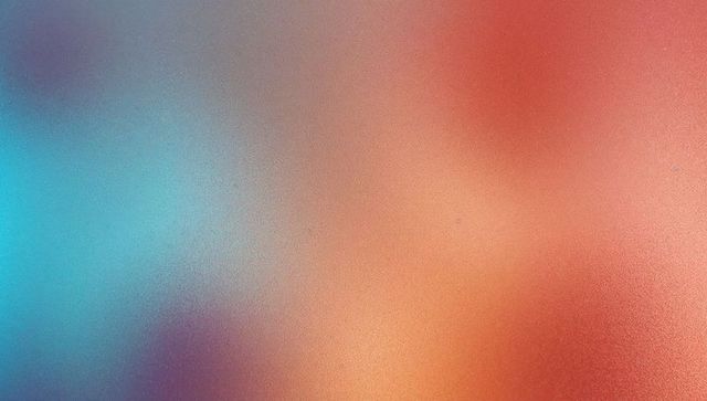 Grainy cyan and coral gradient backdrop blending peach, turquoise and warm coral tones