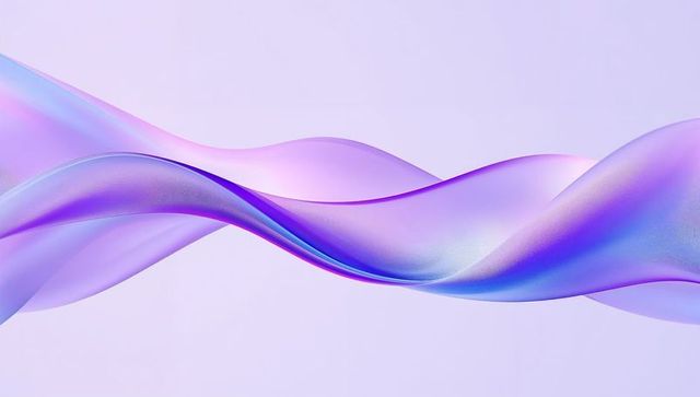 Iridescent Lavender Ribbons Flowing Gradient Waves Abstract Soft Pastel Modern Background