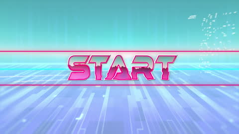 Futuristic Start Screen with Digital Graphics in Blue