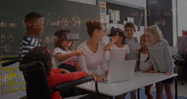 Virtual Reality Classroom Learning Experience with Diverse Students - Download Free Stock Images Pikwizard.com
