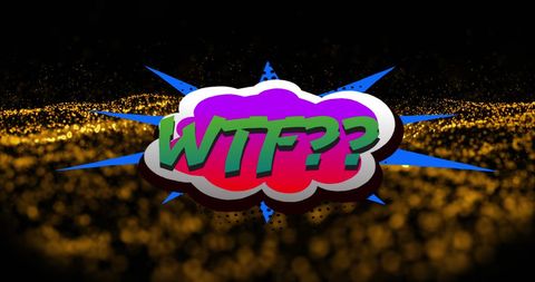 Vibrant Comic Style Text 'WTF' with Dynamic Lighting