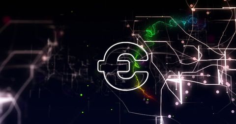 Euro Symbol Against Digital Data Network Background - Download Free Stock Images Pikwizard.com