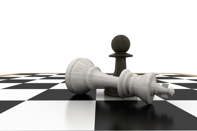 Transparent Black Pawn Standing Over Fallen White King - Download Free Stock Videos Pikwizard.com