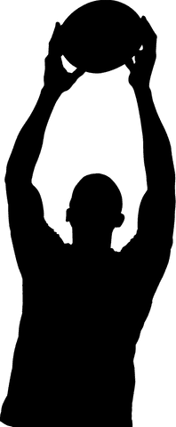 Silhouette of Victorious Rugby Player with Transparent Background