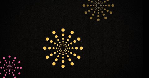 Vibrant Fireworks Burst Against Black Background Celebrating New Year