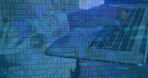 Abstract Data Processing with Server Room Worker and Binary Codes - Download Free Stock Images Pikwizard.com