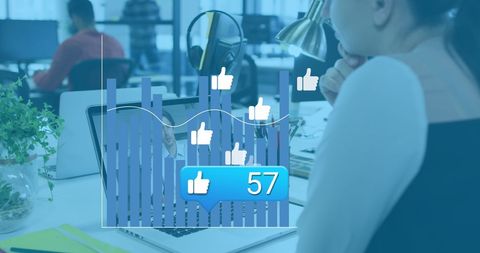Digital Engagement Visualization in Modern Workspace - Download Free Stock Images Pikwizard.com