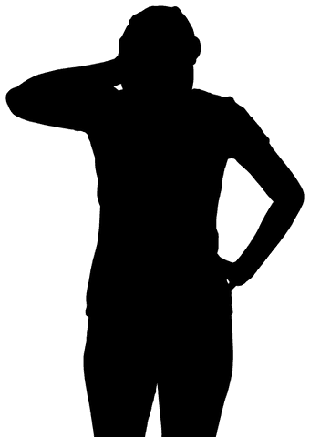 Stylized woman's silhouette on transparent background for digital design