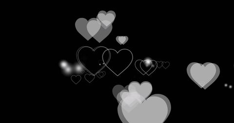 Floating Hearts on Black Background for Love and Equality Theme - Download Free Stock Images Pikwizard.com