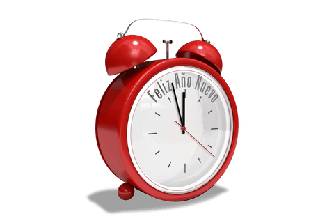 transparent red alarm clock with feliz año nuevo text - Download Free Stock Videos Pikwizard.com