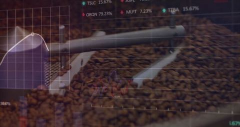 Coffee roasting process with financial analytics overlay