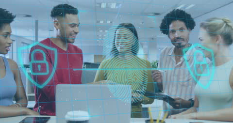 Diverse Business Team Discussing Digital Security Solutions