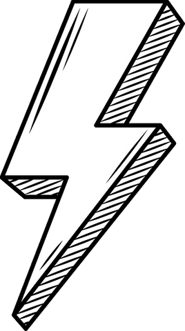 3d lightning bolt with bold outline on transparent background - Download Free Stock Videos Pikwizard.com