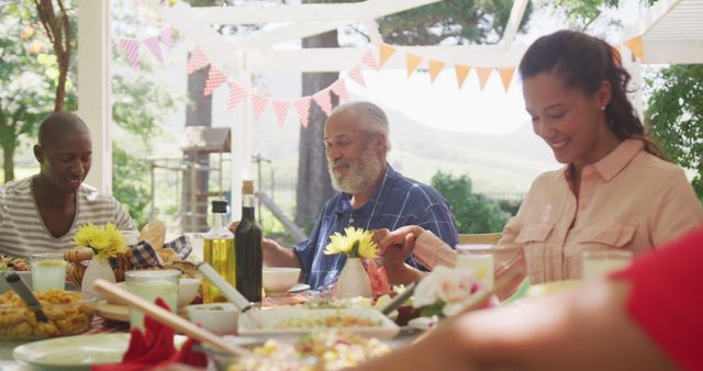 Happy Multigenerational Family Enjoying Outdoor Meal Together - Download Free Stock Images Pikwizard.com