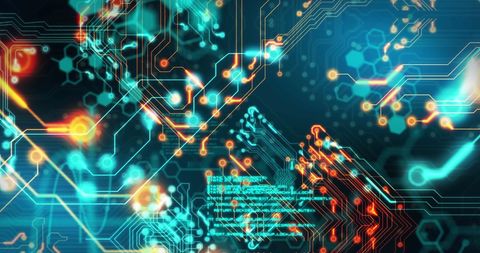 Abstract Technology Background with Circuit Board Patterns - Download Free Stock Images Pikwizard.com