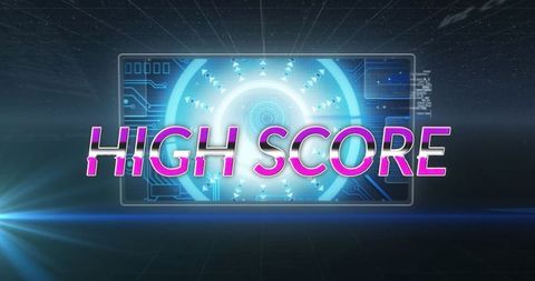 Futuristic High Score Digital Interface on Screen - Download Free Stock Images Pikwizard.com
