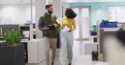 Professionals Collaborating in Modern Office