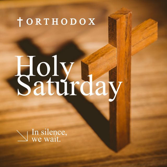 Composition of orthodox holy saturday text over cross - Download Free Stock Videos Pikwizard.com