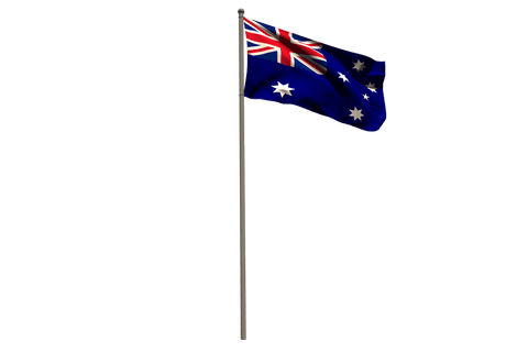 australian national flag on pole, transparent background - Download Free Stock Videos Pikwizard.com
