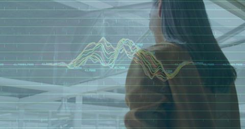 Businesswoman Analyzing Data Graphs While Communicating