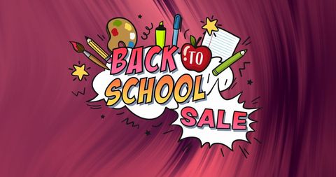 Back to School Sale with Creative Stationery Illustrations - Download Free Stock Images Pikwizard.com