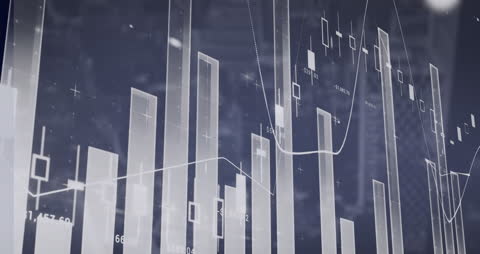 Financial Data Graphs Over Urban Background Concept