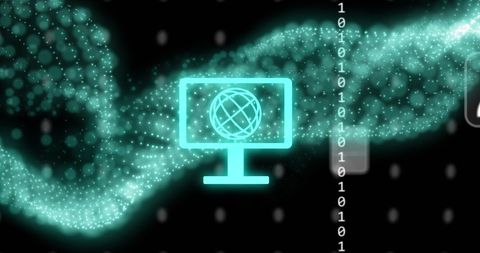 Digital Interface with Global Networks and Data Processing on Green Mesh - Download Free Stock Images Pikwizard.com