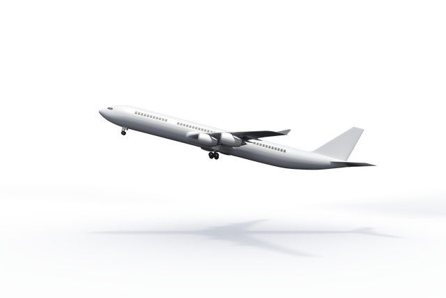 Modern Airplane Taking Off Against Transparent Background Digital Illustration - Download Free Stock Videos Pikwizard.com